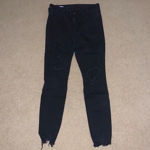 American Eagle Black ripped skinny jeans